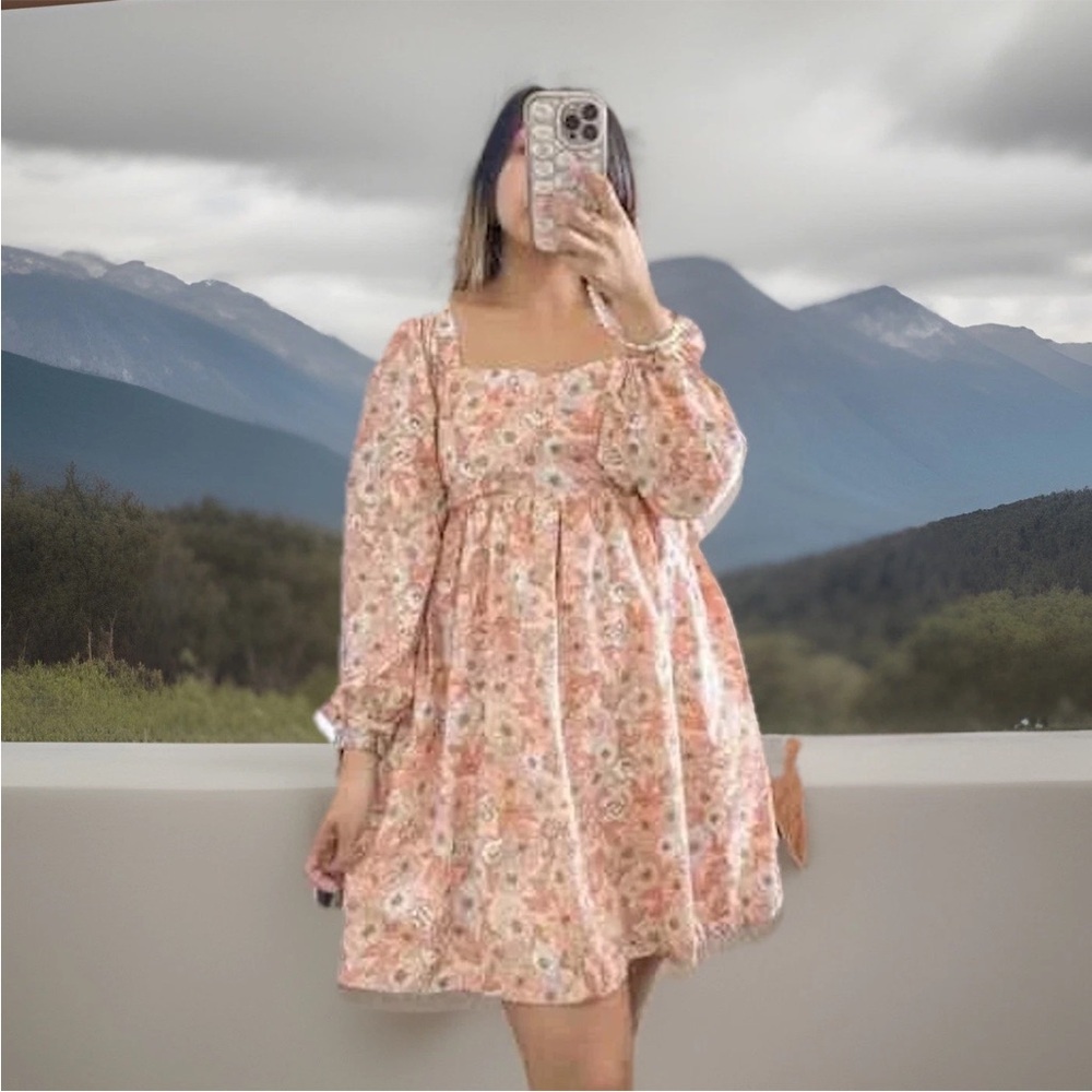 J Crew Babydoll Zinnia Floral mini Dress M cottagecore - Picture 4 of 16